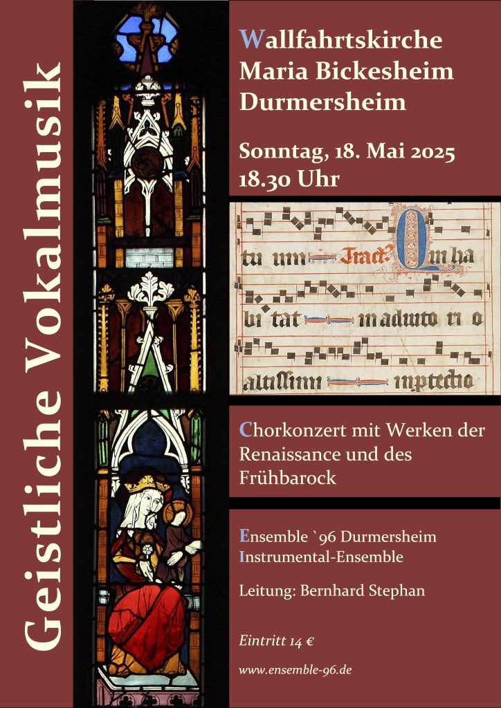 Konzertplakat 2025 Geistliche Vokalmusik Ensemble 96