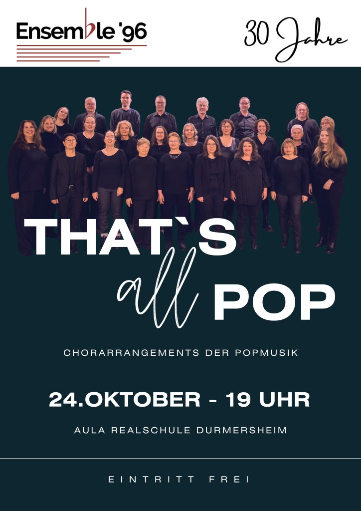 Konzertplakat That's All Pop 24. Oktober 19 Uhr Aula Realschule Durmersheim Eintritt frei
